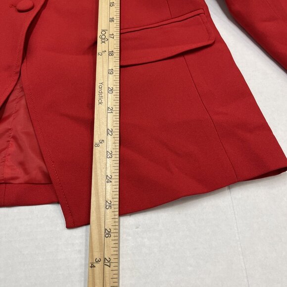 Tahari ASL Blazer Womens 8 Radiant Red Crepe Jacket Structured Office Career - Picture 8 of 11